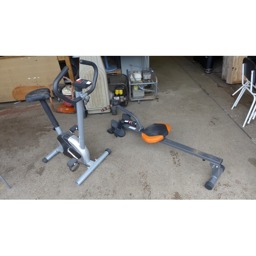 2450 - EGL Fit digital exercise bike and Bodyfit hydraulic rowing machine