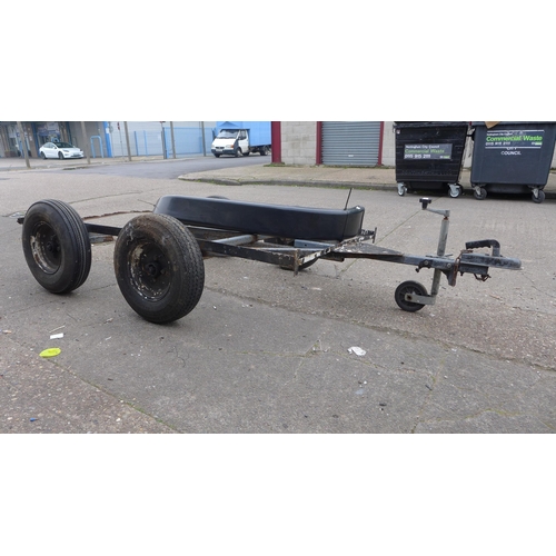 2510 - Approx 5ft x 4ft 4-wheel/dual axle steel frame trailer with mud guards and jockey wheel