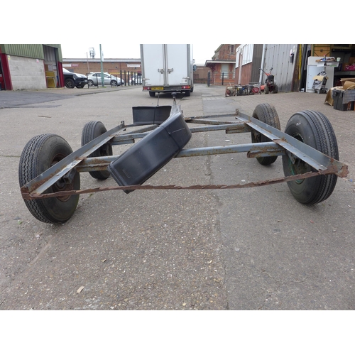 2510 - Approx 5ft x 4ft 4-wheel/dual axle steel frame trailer with mud guards and jockey wheel