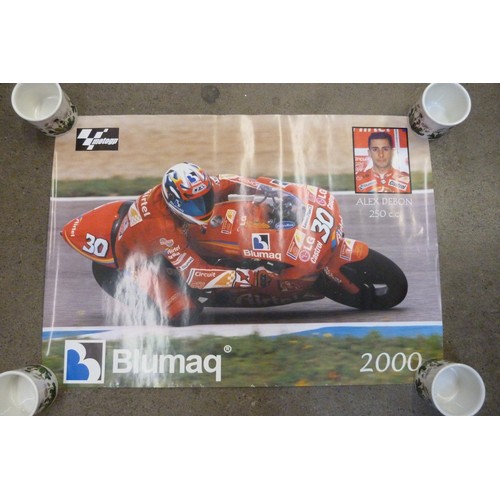 707 - A collection of Moto GP and Superbikes posters, 1990s to 2000s