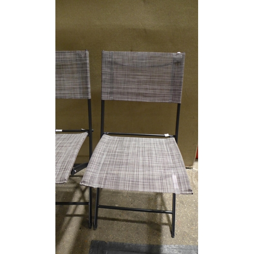 3030 - Pair of grey mesh folding garden/camping chairs