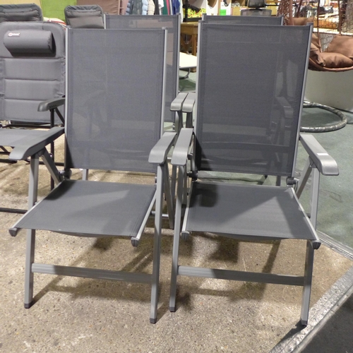 3031 - Pair of adjustable 5-position folding garden chairs