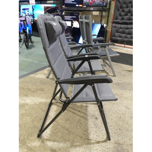 3033 - Pair Of Homecall Grey padded folding garden/camping chairs - original RRP £130