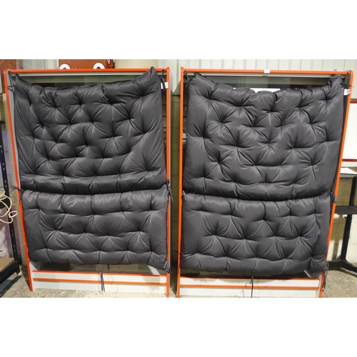 3037 - Two black fabric bench cushions - original RRP £90 *This lot is subject to VAT