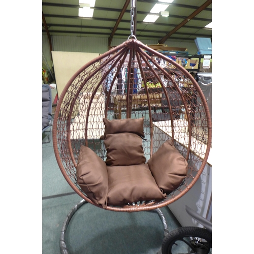 3038 - Basket, swinging/hanging egg chair with seat cushion, indoor/outdoor