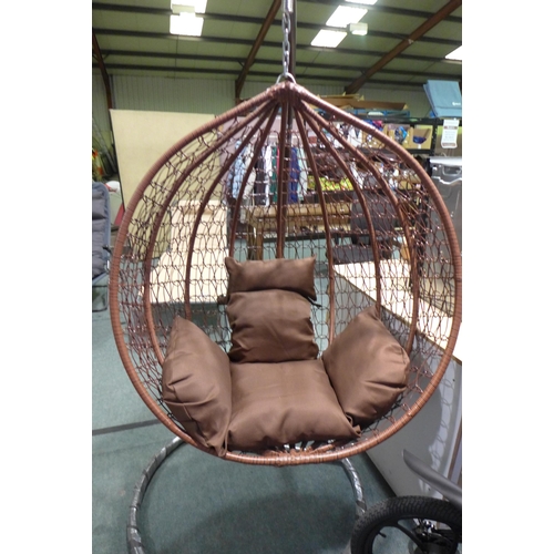 3041 - Basket, swinging/hanging egg chair with seat cushion, indoor/outdoor