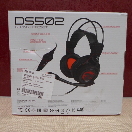 3078 - MSi Gaming Headset (model:- DS502, S37-2100911-SV1) (286-44) * This lot is subject to VAT