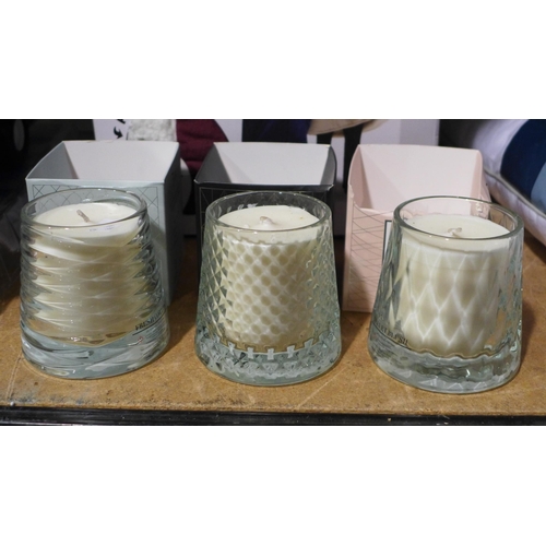 3145 - Three Textured Glass Fragrance Candles (286-119) * This lot is subject to VAT