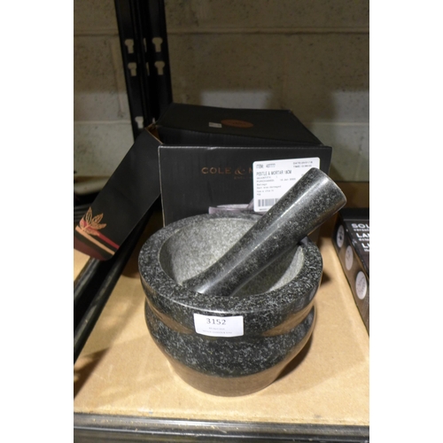 3152 - Cole & Mason Pestle and Mortar (18cm) (286-91) * This lot is subject to VAT