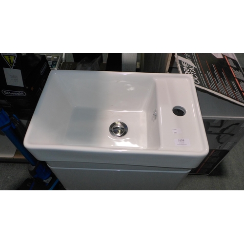 3158 - Curve 450mm Grey Cloak Vanity Unit (model:- CM450FG), original RRP £178.33 + VAT (286-116) * This lo... 