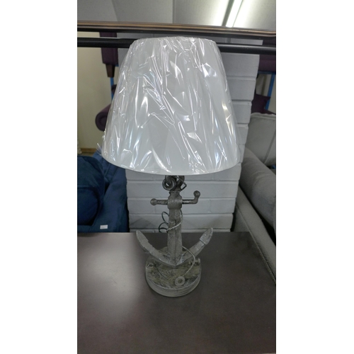 1467 - An anchor side lamp with cream shade, H 56cms (790021)   #