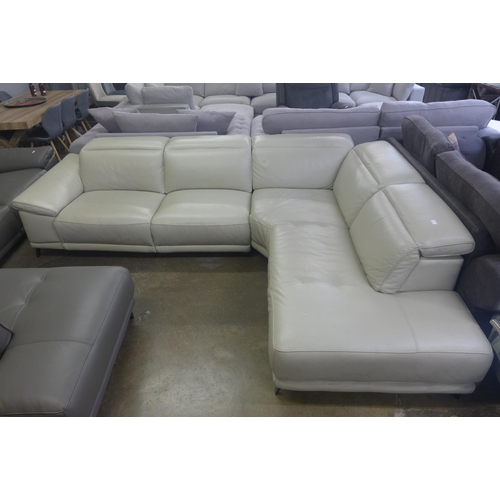 1494 - Cream Corner Leather 2 piece Sectional sofa, Original RRP - £2083.33 + VAT(4163-24) * This lot is su... 