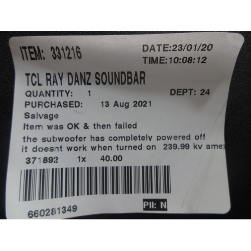 3169 - TCL Ray Danz Soundbar with remote (model:- TS9030), original RRP £239.99 + VAT (286-115) * This lot ... 