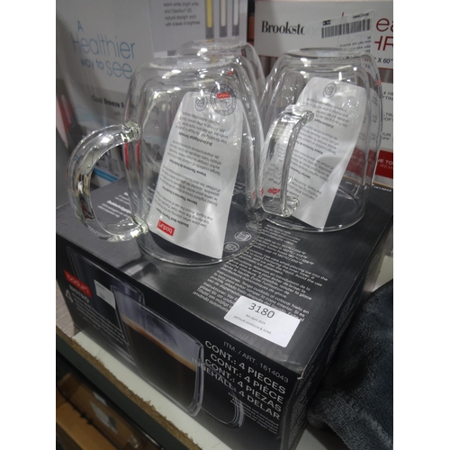 3180 - Bodum Clear Double Wall Mugs (286-27) * This lot is subject to VAT