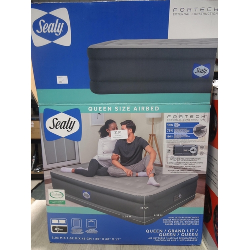 3190 - Sealy Fortech Airbed With Built-In Pump  (286-7) * This lot is subject to VAT