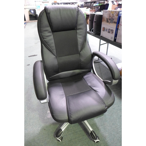 3274 - Songmics black upholstered office chair - original RRP £149