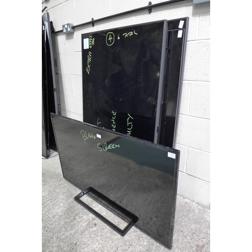 3288 - 4 Damaged TV's to include: Hisense, Samsung & Toshiba *This lot is subject to VAT (284,55,58)   (286... 