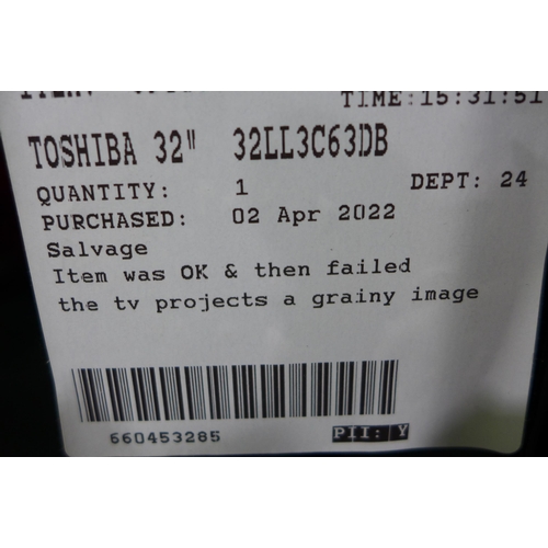 3298 - 7 Damaged TV's to include: Toshiba & Sharp (288-7,17,18,23,24) * This lot is subject to vat