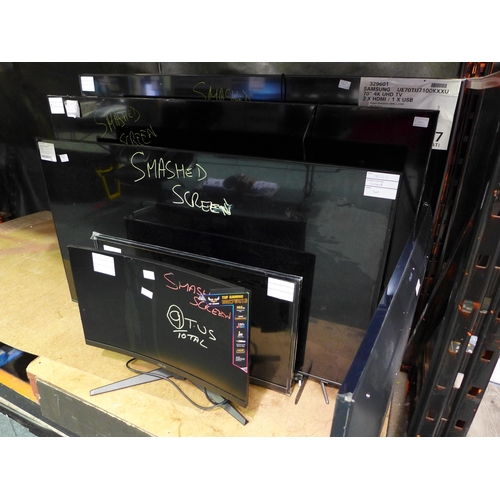 3305 - 8 Damaged TV's & 1 Damaged Gaming Monitor to include: Asus, LG, Toshiba, Samsung & TCL  (288 -3,19,1... 