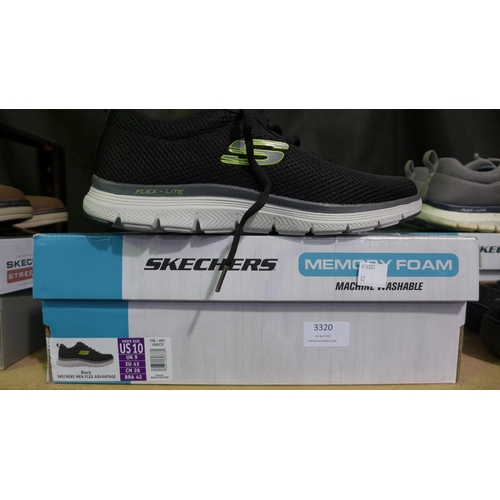 3320 - Pair of men's black Skechers trainers - UK 9 * this lot is subject to VAT