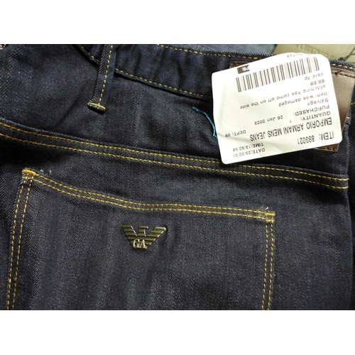 3326 - Assorted lot of men's branded jeans, including Levi and Armani - various sizes and styles * this lot... 