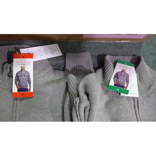 3335 - Quantity of men's jumpers and zip-up fleecy tops - various sizes, styles, etc. * this lot is subject... 