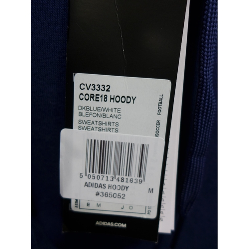 3349 - 3 Men's Adidas navy hoodies - Sizes: small, medium and large * this lot is subject to VAT