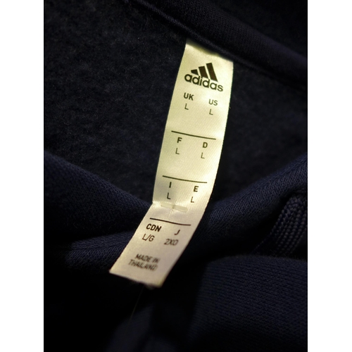 3349 - 3 Men's Adidas navy hoodies - Sizes: small, medium and large * this lot is subject to VAT