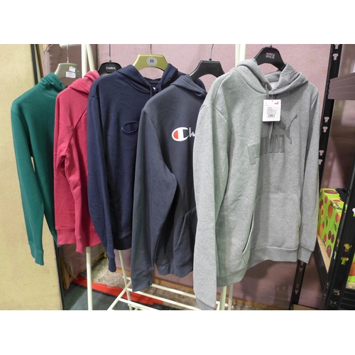 3350 - 5 Assorted Sports Branded Hoodies - mixed sizes, styles, colours * this lot is subject to VAT