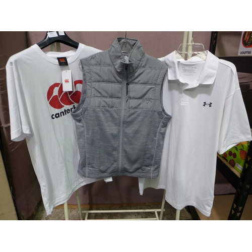 3351 - Men's Callaway Bodywarmer (M), Under Armour Polo (XL) and Canterbury T-shirt (L) * this lot is subje... 