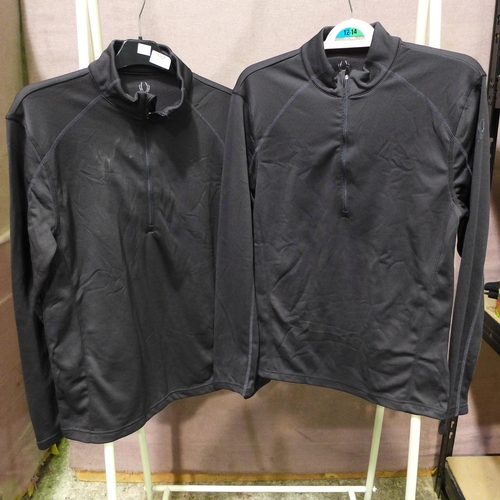 3352 - 2 Men's black Spyder half-zip tops - Sizes: small and medium * this lot is subject to VAT