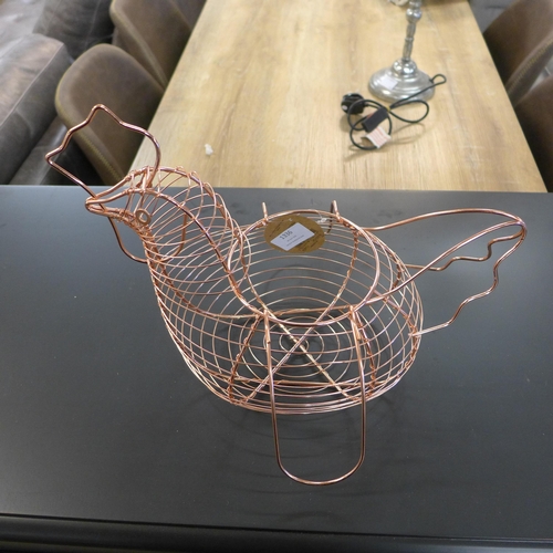 1336 - A copper wire egg bowl, H 27cms x W 34cms (KG071306)   #