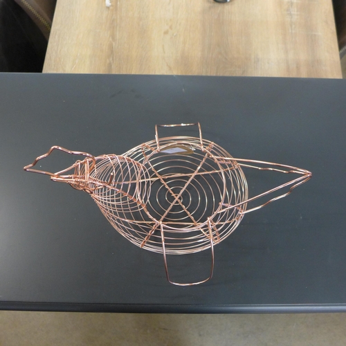 1336 - A copper wire egg bowl, H 27cms x W 34cms (KG071306)   #