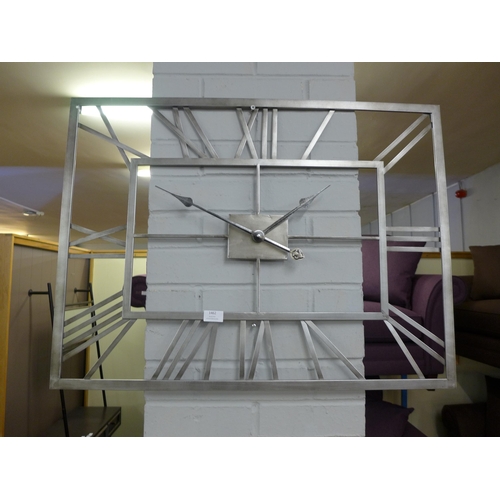 1462 - An industrial style rectangular skeleton clock