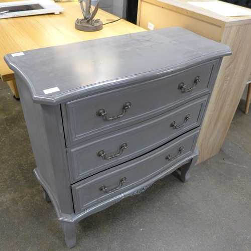 1470 - A grey French style three drawer chest