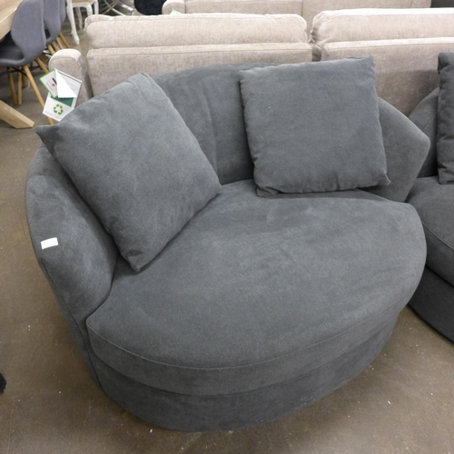 1513 - Dark Grey Fabric Swivel Chair (model:- 1748P-8696-19), original RRP £441.66 + VAT (4164-197436) * Th... 