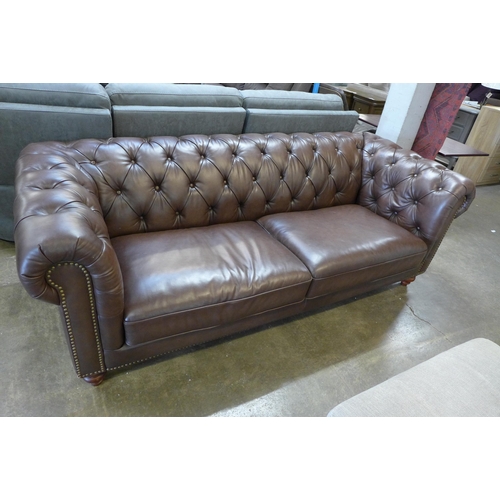 1529 - New Allington 3 Seater Brown Leather Sofa (model:- 581LS), original RRP £1666.66 + VAT (4164-197918)... 