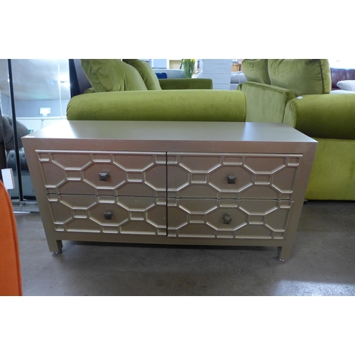 1371 - A gold four drawer low sideboard