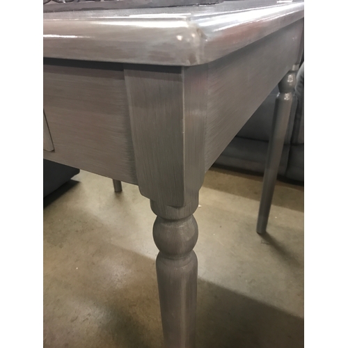 1335 - A small grey painted single drawer dining table