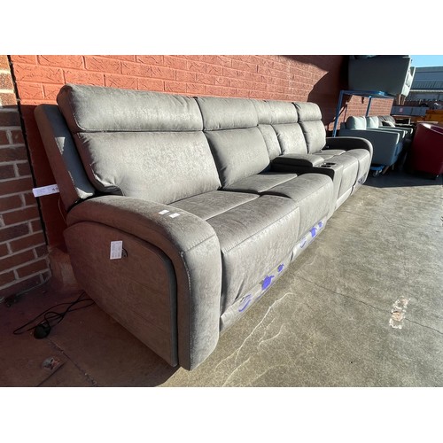 1409 - Paisley Fabric four seater Sectional Power Recliner movie sofa With Power Headrest, (4162-36)  (W- 3... 