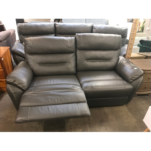 1439 - A Rafa graphite upholstered manual reclining curved four seater and three seater sofa * this lot is ... 