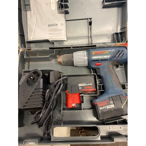 2030A - Bosch 14.4V cordless drill in case - W