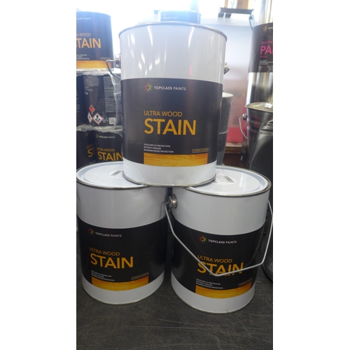 2142 - Three 3.2ltr tins of Ultra Wood Stain, shade Nut Brown