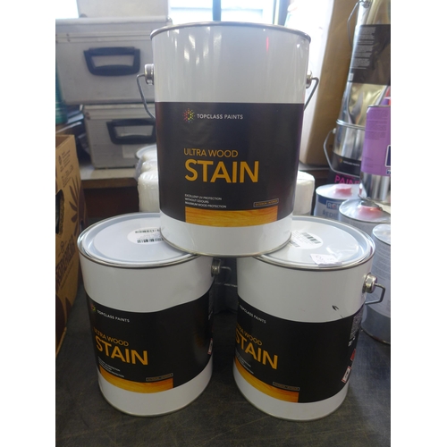 2143 - Three 3.2 ltr tins of Ultra Wood Stain, shade Cherry Wood