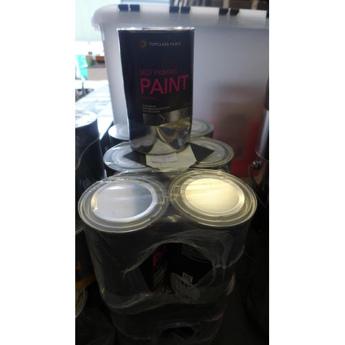 2144 - 12 0.7ltr tins of Self-Priming Wood and Steel Paint, mixed colours rrp £12/tin