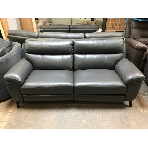 1446 - Grace Grey Leather 2.5 Seater Power Recliner, original RRP £891.66 (4164-197913) * This lot is subje... 