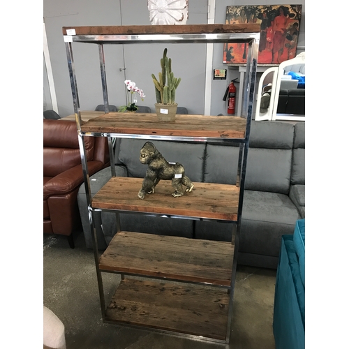 1452 - An industrial style railway sleeper shelving unit