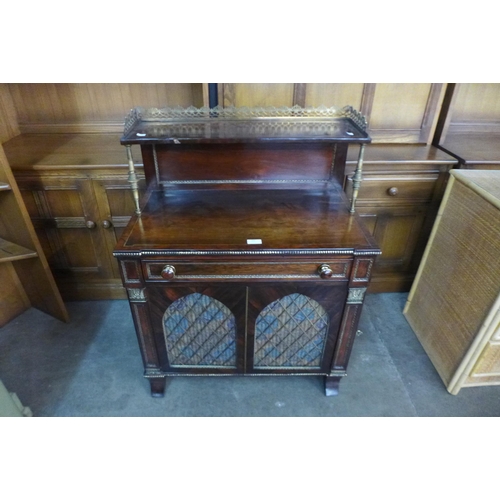 211 - A small Regency rosewood and gilt metal mounted chiffonier