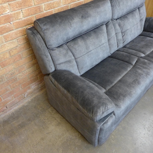 1481 - A Nero dark grey shark skin upholstered three seater (W- 206cm D- 92cm H- 97cm) and two seater sofa ... 