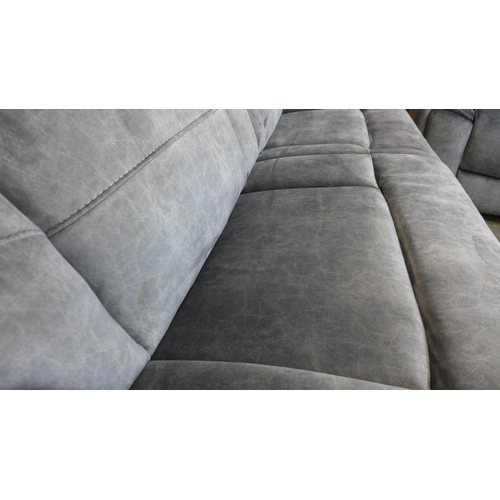 1481 - A Nero dark grey shark skin upholstered three seater (W- 206cm D- 92cm H- 97cm) and two seater sofa ... 